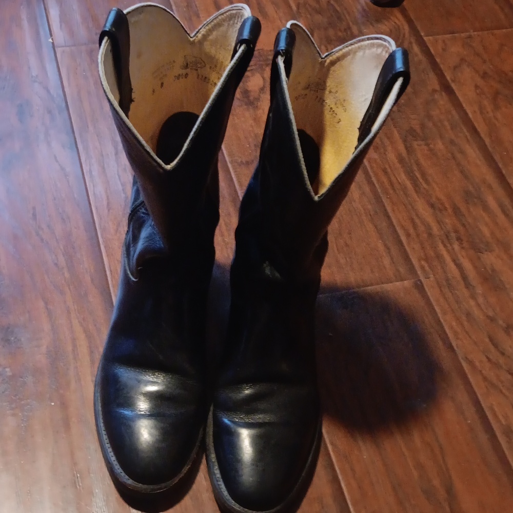 Justin Roper Boots Black Leather Boots